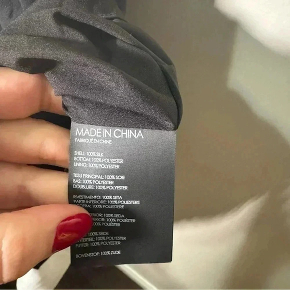 NWT Club Monaco Black/White Colorblock Dress 100% Silk Size 2 - Picture 7 of 8